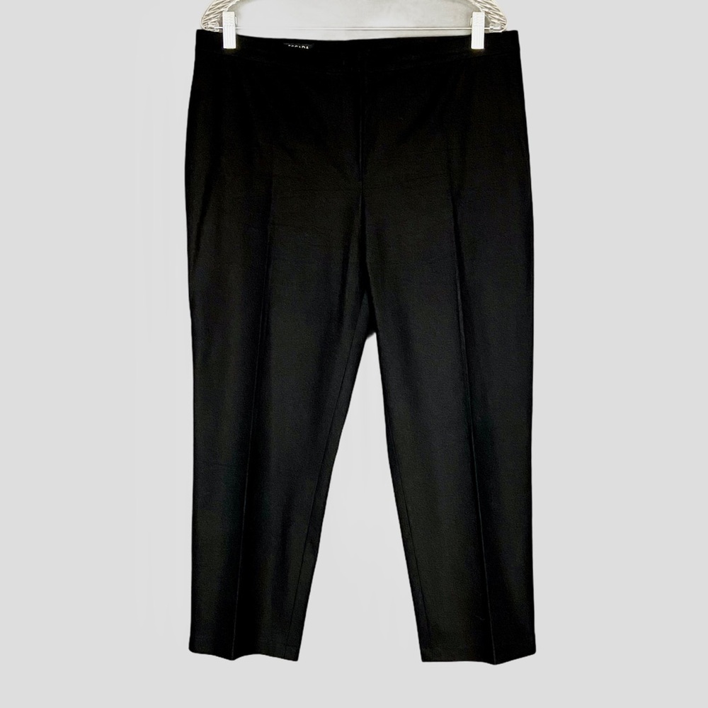 Escada Womens Cropped Capri High Rise Pants Black Cotton Stretch size 42 US 12